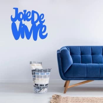 Joie De Vivre - Blue Blue Decorative Wooden Wall Accessory