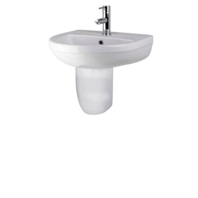 Balterley Round 1 Tap Hole Basin Semi Pedestal 500mm White