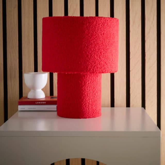 K Living Osaka Beautiful Red Teddy Velvet Table Lamp
