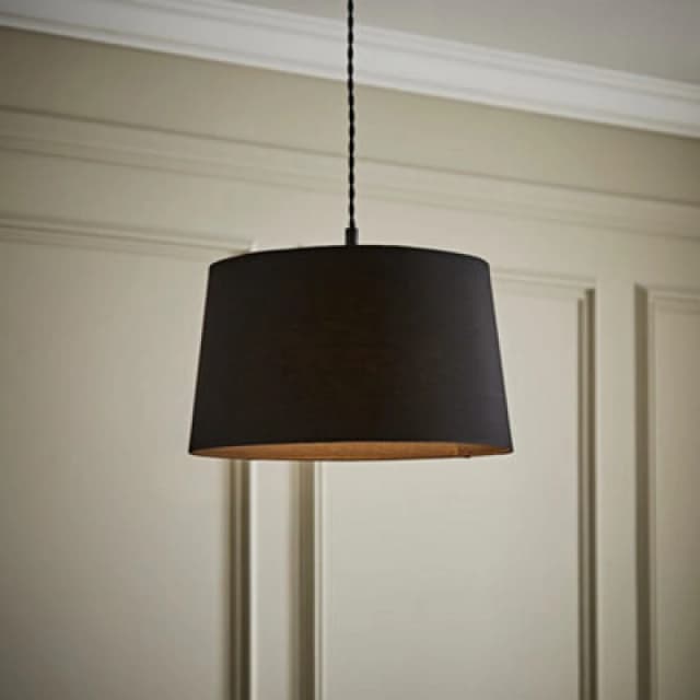 ValueLights ValueLights Aspen Black Tapered Easy Fit Pendant Lamp Shade Size: Medium Black Medium Unisex 5016529274001