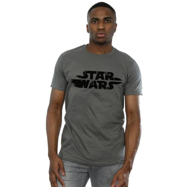 Star Wars Star Wars Men Rough Logo T-Shirt in Charcoal Size: Small Charcoal S Male 5059400843293