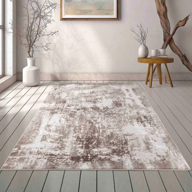 Serenity Modern Abstract Acrylic Contemporary Area Rugs Stone 160X230 Cm