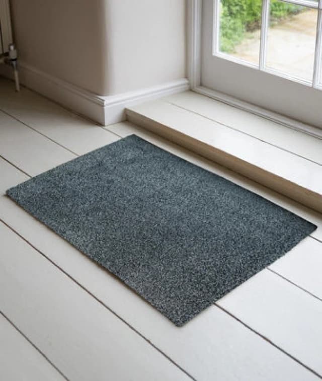 Non Slip Absorbent Dirt Trapper Entrance Door Mats Silver Grey 50X80 Cm