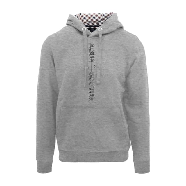 Aquascutum Mens Hdy Sweat Pull Over Hoodie - Grey Male S