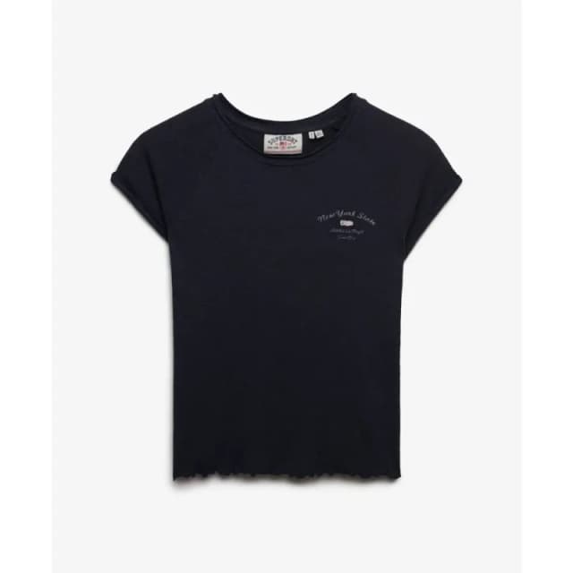 Superdry Womens T-Shirt Superdry Graphique Slub Athletic Essentials Bleu Female XL