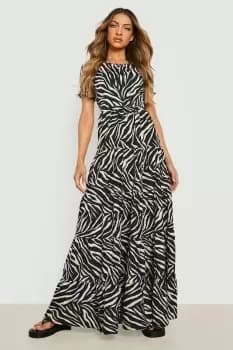 Zebra Tiered Maxi Dress