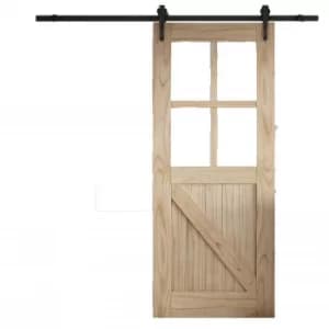 Cottage FLB Sliding Barn Clear Glazed Door with Urban Track 2073 x 862mm