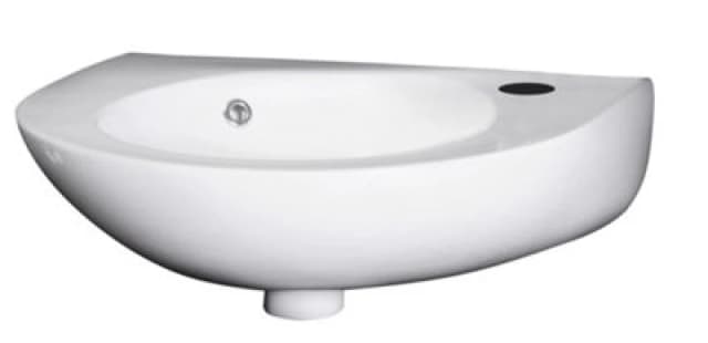 Balterley Cloakroom Wall Hung 1 Tap Hole Round Ceramic Basin With Overflow - 350mm