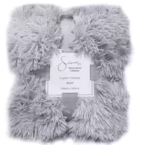 Sienna Luxury Fluffy Throw - Silver