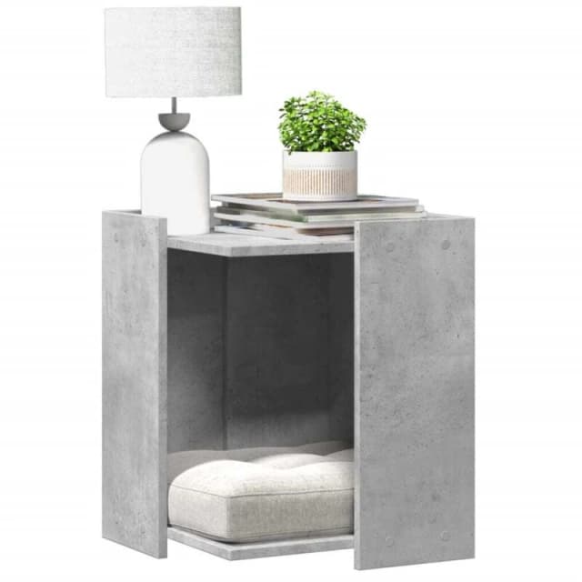 vidaXL Cat Litter Box Enclosure Concrete Grey 42x42x51cm Engineered Wood, Grey 857745