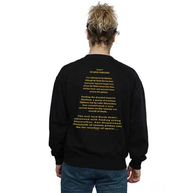 Star Wars Star Wars Men The Empire Strikes Back Opening Crawl Badge Sweatshirt in Black Size: Small Black S Male 5059400847765