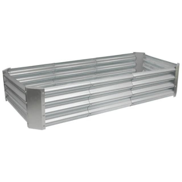 Harbour Housewares Rectangle Galvanised Steel Outdoor Raised Garden Bed Planter Large - 180Cm X 90Cm - Silver