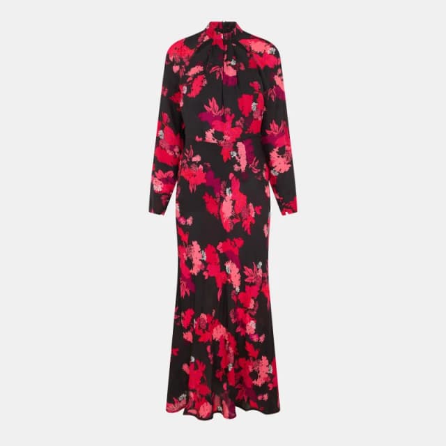 French Connection Womens Chiara Tea Dress Blackout Multi female 8 (XS)