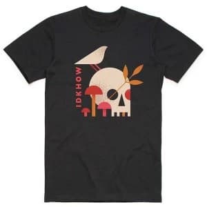 iDKHow - Mushroom Skull Mens Large T-Shirt - Black
