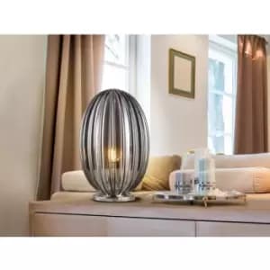 Schuller Lighting - Schuller Ovila Glass Table Lamp Chrome Plated Smoke Grey, E27