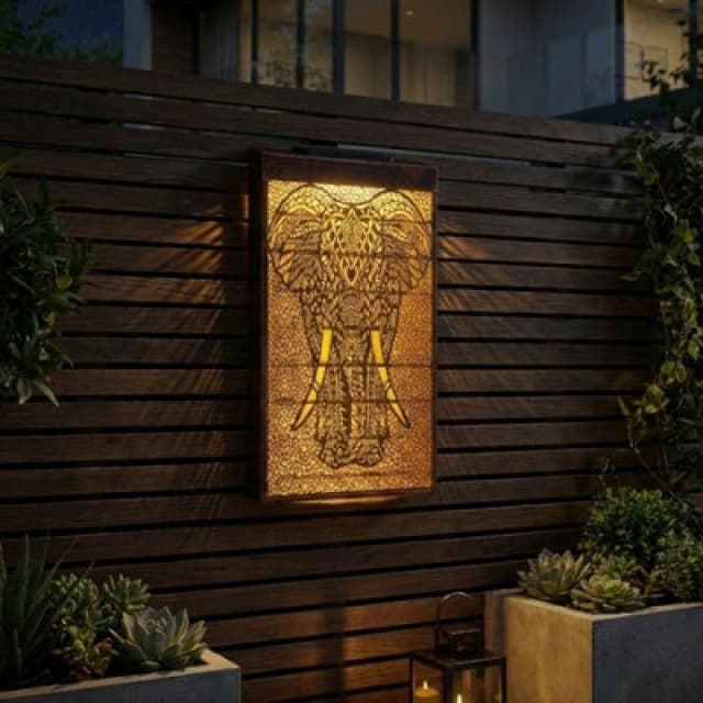 Smart Solar LED Elephant Illumina DecorPanel