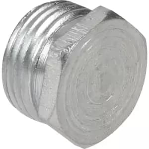 Deta Metal Conduit Hex Plugs and Adaptors 20mm Threaded Plug in Silver