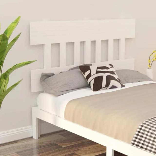 VIDAXL Bed Headboard White 123.5x3x81cm Solid Wood Pine Vidaxl 8720287009924