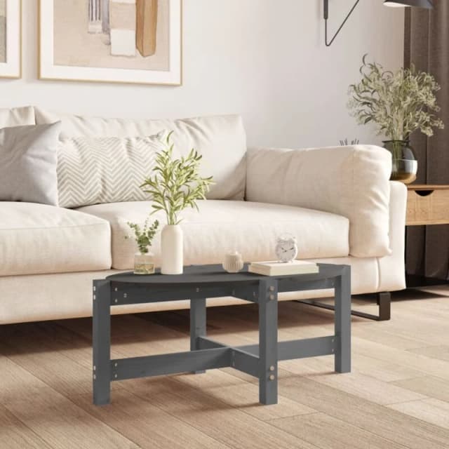 Vidaxl Coffee Table Grey 87X48X35cm Solid Wood Pine, Grey 822324