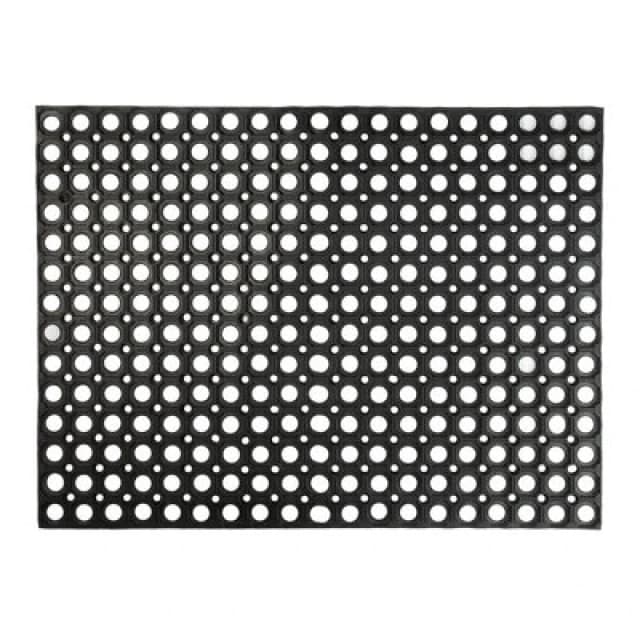 Nicola Spring Heavy Duty Rubber Door Mat - 80 x 60cm - Black Black