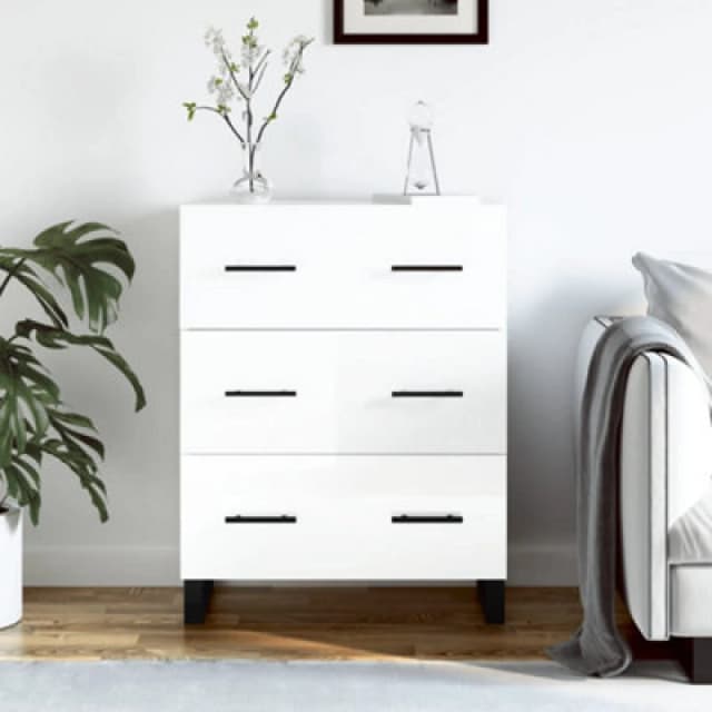 Vidaxl Sideboard High Gloss White 69.5X34X90 Cm Engineered Wood