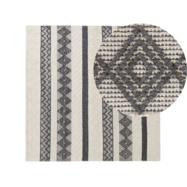 Beliani Rug Davutlar Light Beige 200 X 200 Cm Wool