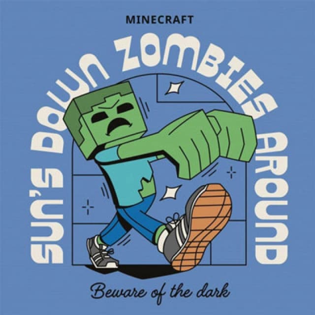 Minecraft Minecraft Zombie Canvas Print in Blue Blue One Size Unisex 5063652672198