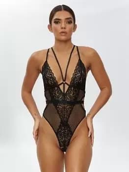 Ann Summers Bodywear The Obsession Crotchless Body - Black Size M Women