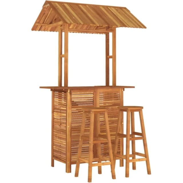 VIDAXL 3 Piece Garden Bar Set Solid Wood Acacia vidaXL 8720287143109