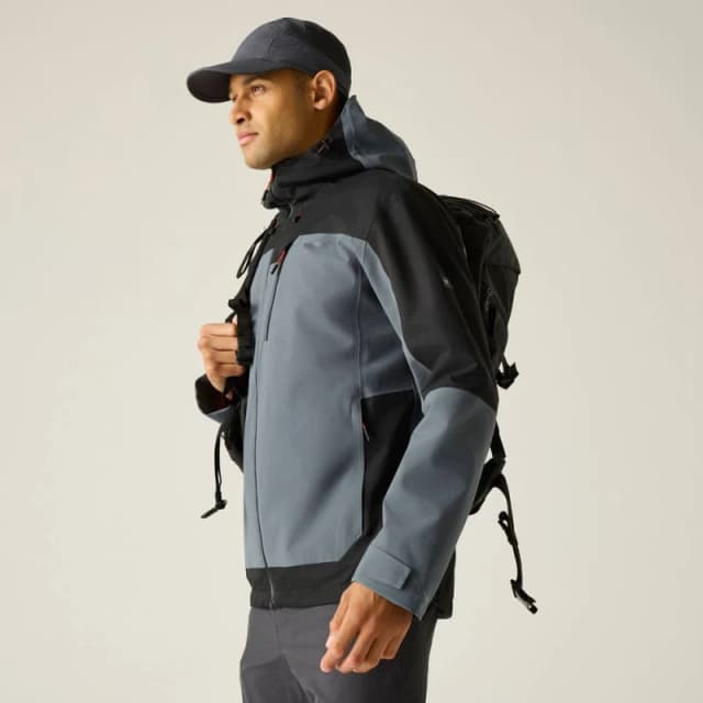 Regatta Mens Highton Stretch Waterproof Shell in Dark Grey Size: Medium Dark Grey Male M