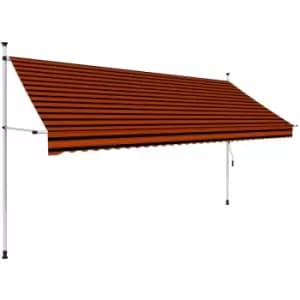 Manual Retractable Awning 350cm Orange and Brown Vidaxl Multicolour