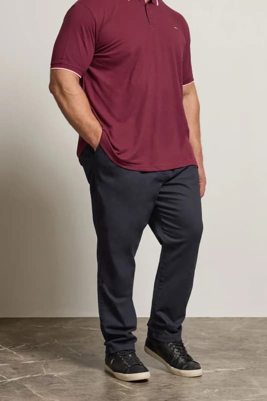 BadRhino BadRhino Men Elasticated Waist Rugby Trousers in Mid Navy Size: 40R Mid Navy 40R Male 5059738089745