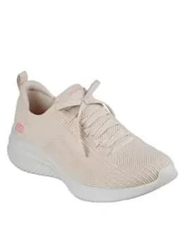 Skechers Ultra Flex 3.0 Big Plan Stretch Fit Deco Lace Slip-on Trainer, Natural, Size 4, Women