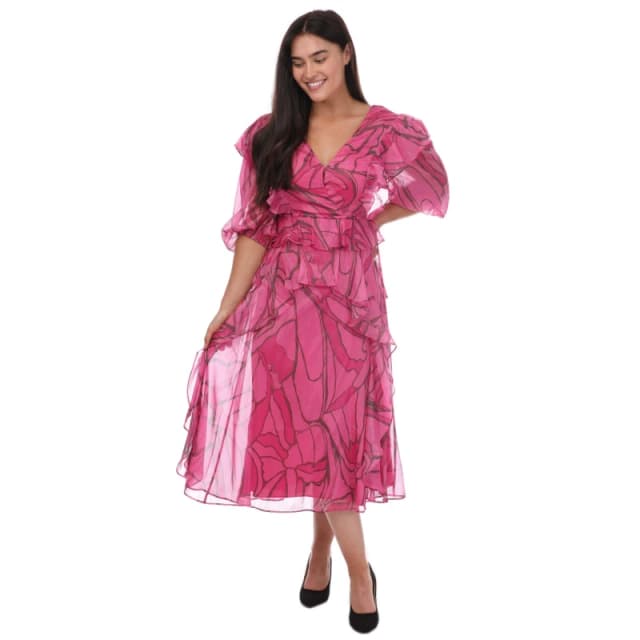 Ted Baker Victoir Ruffled Print Pinafore Dress - Pink Pink 6