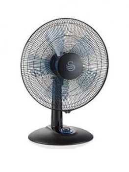 Swan Swan 16" Silence & Turbo Desk Fan - Black