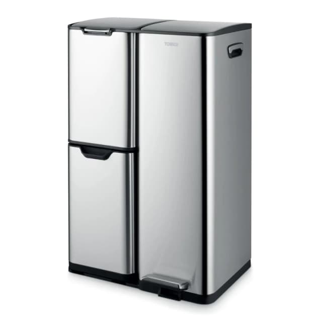 Tower 60L Recycling Pedal Bin Stainless Steel unisex Medium