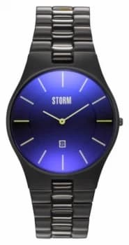 STORM Slim-X XL Slate Blue Black IP Bracelet Blue Dial Watch