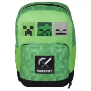 Childrens/Kids Three Mobs Pixel Backpack (One Size) (Green/Black/Grey) - Green/Black/Grey - Minecraft