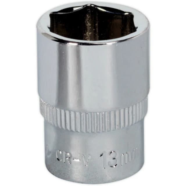 Loops 13mm Forged Steel Drive Socket - 1/4" Square Drive - Polished Chrome Vanadium Metallics