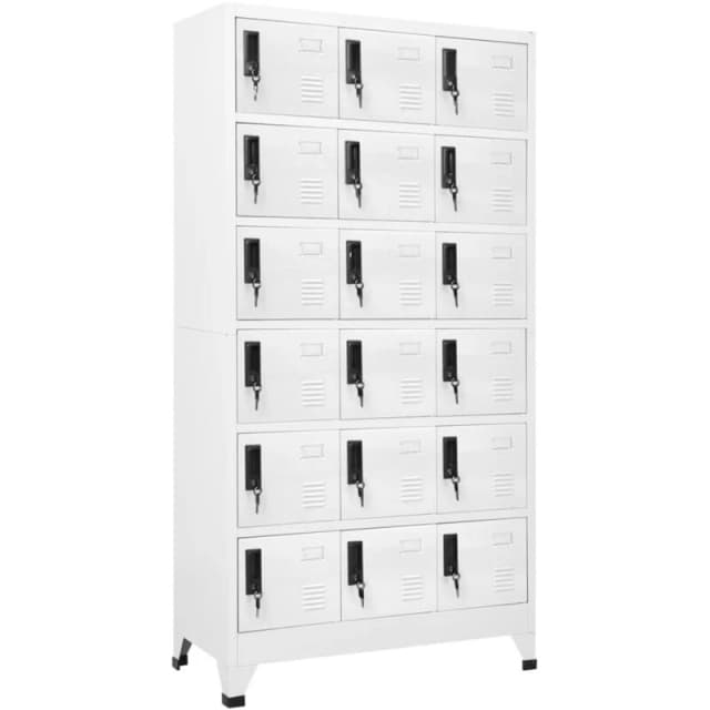 VIDAXL Locker Cabinet White 90x40x180cm Steel Vidaxl 8720286701348