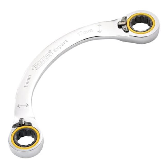 Draper Expert Hi Torq Double Ring Ratchet Half Moon Spanner 8242RMM Range Metric: 15mm x 17mm