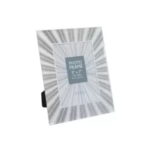 Starburst Glitter Glass Photo Frame 5 x 7" Silver - TJ Hughes