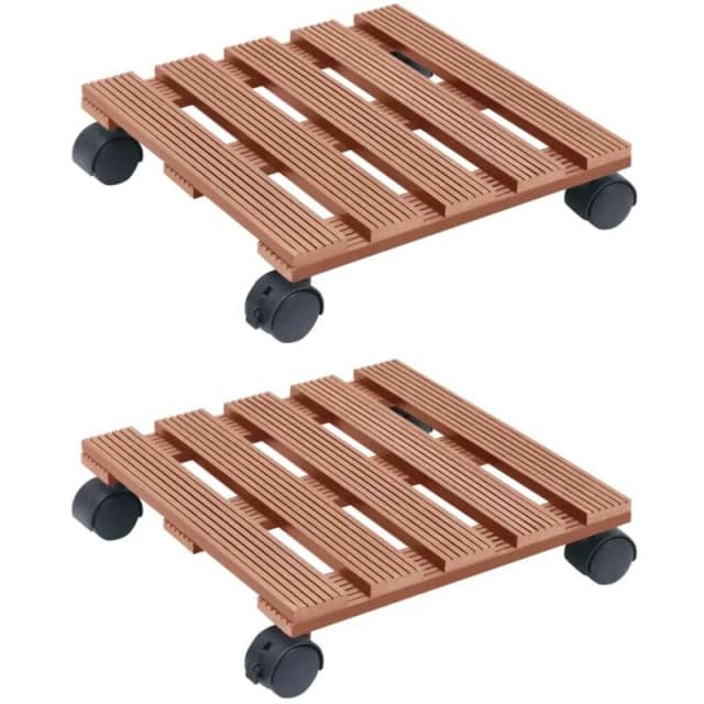 VIDAXL Plant Trolleys 2 pcs Brown 30x30x7.5cm wpc Vidaxl 8720286195314