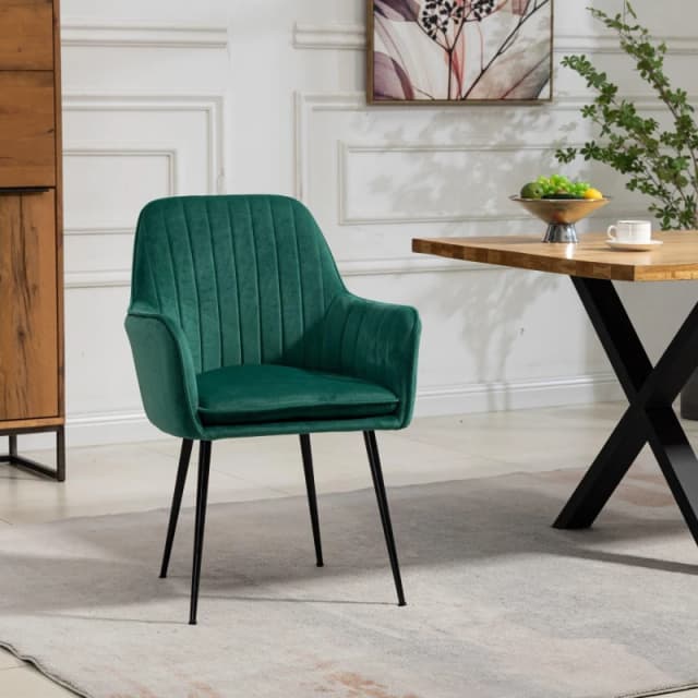 Artemis Home Carrara Velvet Dining Chairs - Set of 2 in Green Green Unisex