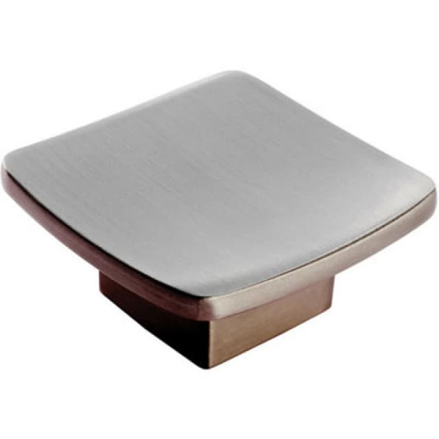 Loops Square Curved Cupboard Door Knob 45 x 45mm Satin Nickel Cabinet Handle Metallics unisex