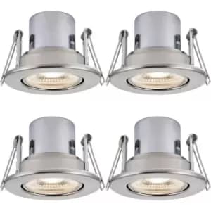 4 PACK Recessed Tiltable Ceiling Downlight - 8.5W Cool White LED Satin Nickel