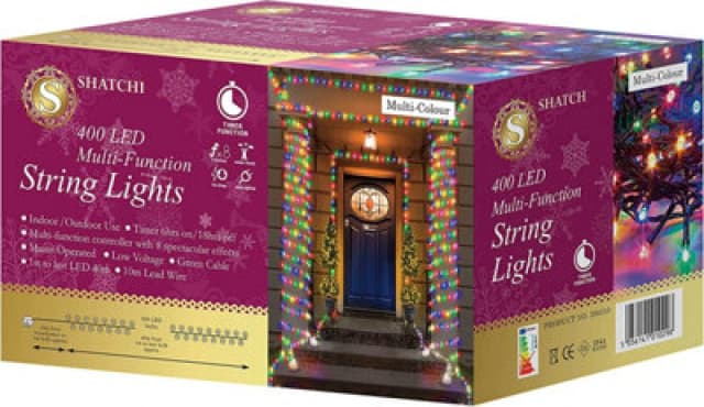Shatchi 400 Multicolour Leds Multifunction Timer Outdoor String Fairy Lights 40M