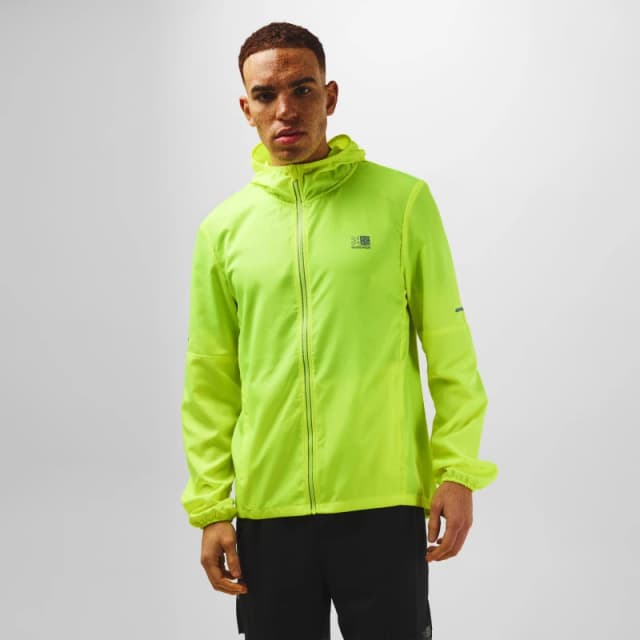 Karrimor Mens Water Resistant Hooded Long Sleeve Performance Running Jacket Fluo Yellow male XS