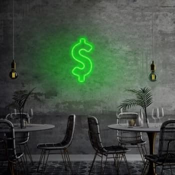 Dollar Sign - Green Green Wall Lamp