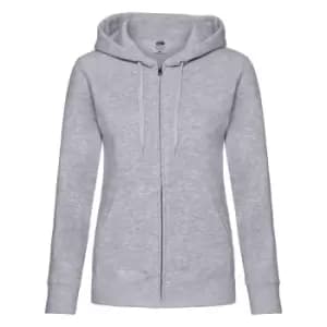 Fruit Of The Loom Ladies Lady-Fit Hooded Sweatshirt Jacket (S) (Heather Grey)